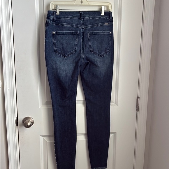 INC International Concepts Blue Skinny Jeans with Distressed Details - Picture 5 of 8